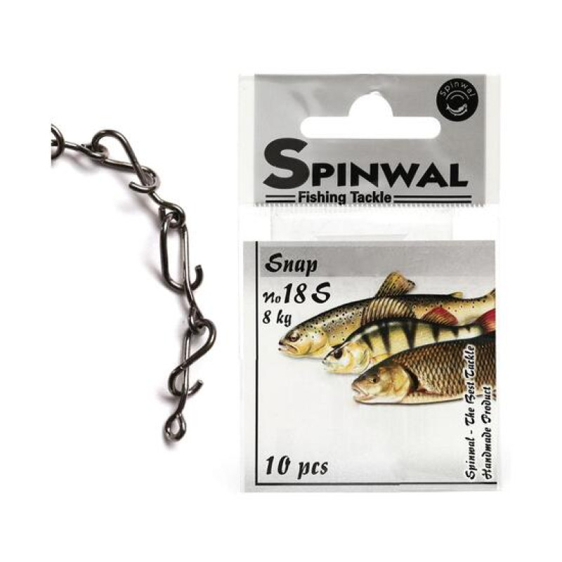 Застежка Spinwal Snap size 18S 8kg 10pcs Застежка Spinwal Snap size 18S 8kg 10pcs