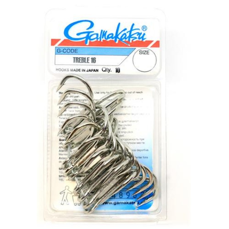 Крючок тройник Gamakatsu Treble 16 №2/0/10шт. Крючок тройник Gamakatsu Treble 16 №2/0/10шт.