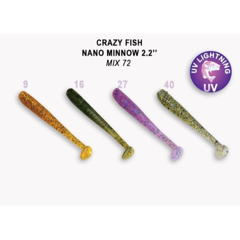 Силиконовая приманка Crazy Fish Nano Minnow 2.2" 22-55-M72-6 Силиконовая приманка Crazy Fish Nano Minnow 2.2" 22-55-M72-6