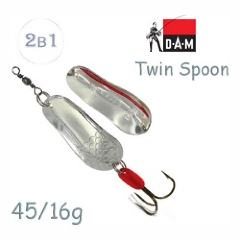 Блесна DAM FZ Twin Spoon 4.5cm 16g S Silver/Silver Блесна DAM FZ Twin Spoon 4.5cm 16g S Silver/Silver
