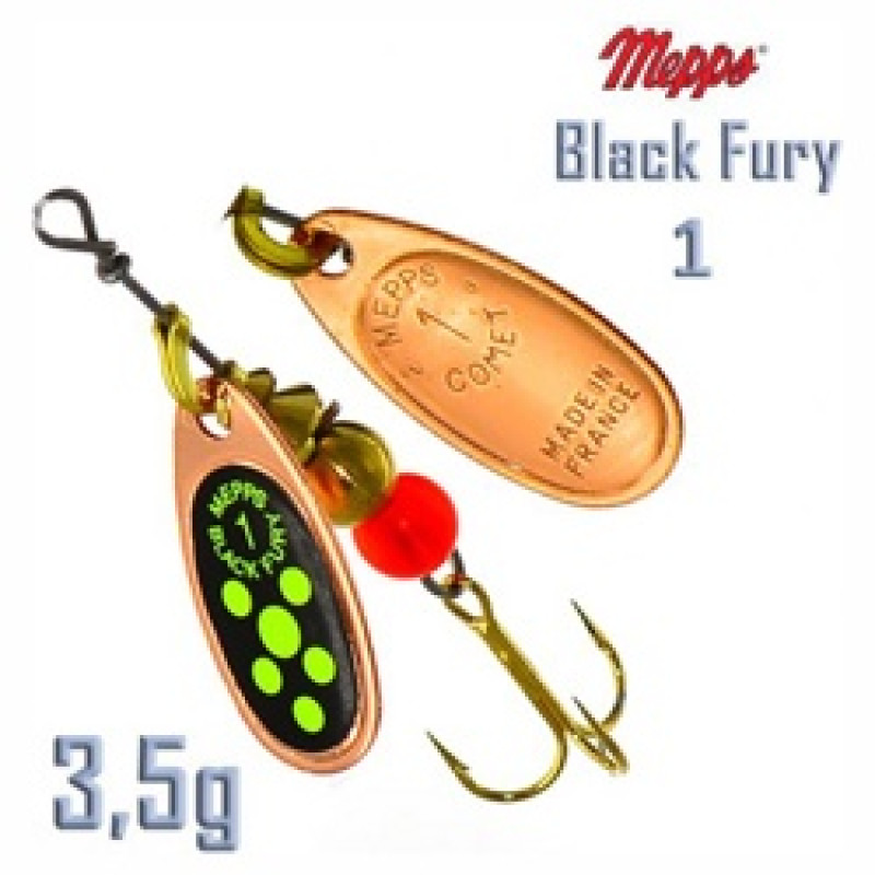 Блесна Mepps BLACK FURY 1 Copper/Chartreuse Dots size 1 Блесна Mepps BLACK FURY 1 Copper/Chartreuse Dots size 1