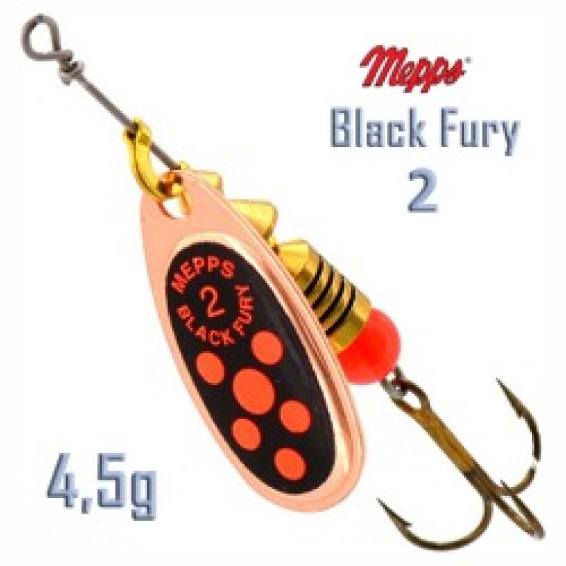 Блесна Mepps BLACK FURY 2 Copper/Orange Dots size 2 Блесна Mepps BLACK FURY 2 Copper/Orange Dots size 2