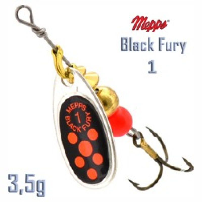 Блесна Mepps BLACK FURY 1 Silver/Orange Dots size 1 Блесна Mepps BLACK FURY 1 Silver/Orange Dots size 1