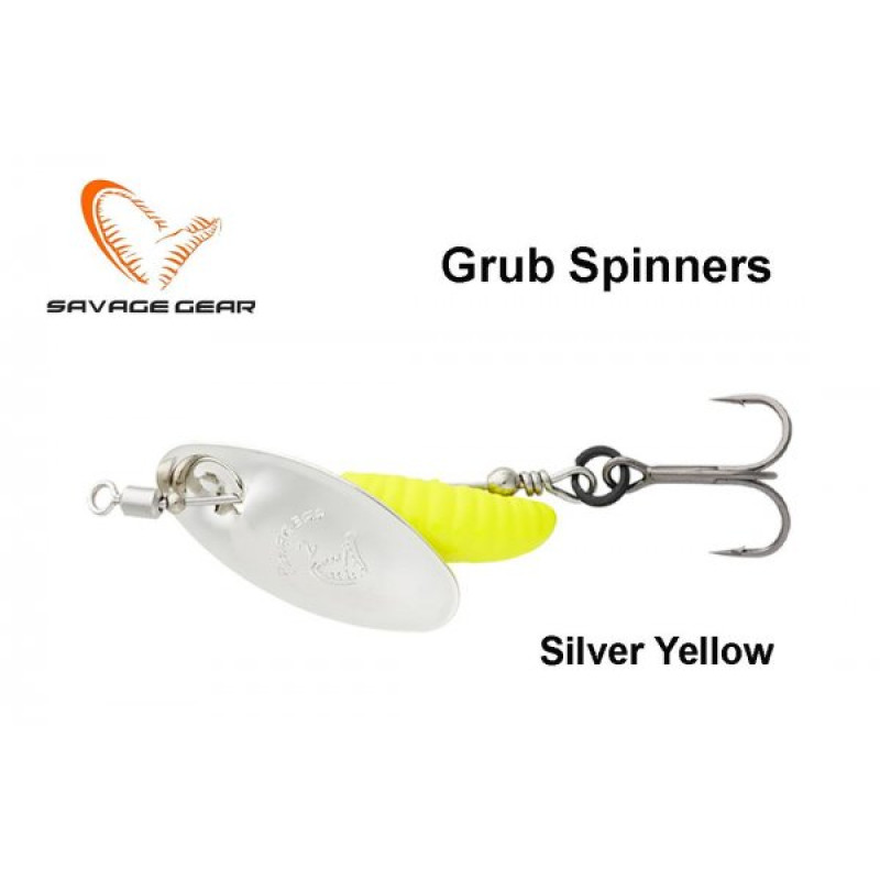 Блесна вращающаяся Savage Gear Grub Spinners №0/ 2,2g/ Sinking/ Silver Yellow Блесна вращающаяся Savage Gear Grub Spinners №0/ 2,2g/ Sinking/ Silver Yellow
