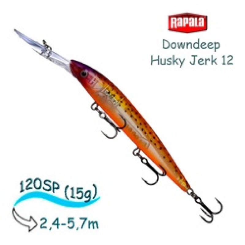 Воблер RAPALA Downdeep Husky Jerk 12 /GPSF /суспендер/ 2,4-5,7м, 12см, 15гр. Воблер RAPALA Downdeep Husky Jerk 12 /GPSF /суспендер/ 2,4-5,7м, 12см, 15гр.