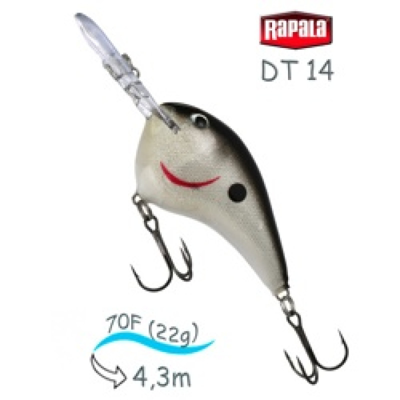 Воблер RAPALA Dives-To 14 /S /плавающий/ до 4,3м, 7см 22гр Воблер RAPALA Dives-To 14 /S /плавающий/ до 4,3м, 7см 22гр