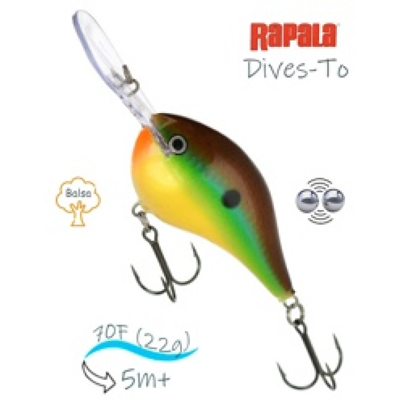 Воблер RAPALA Dives-To 16 /BRM /плавающий/ до 5м, 7см 22гр Воблер RAPALA Dives-To 16 /BRM /плавающий/ до 5м, 7см 22гр