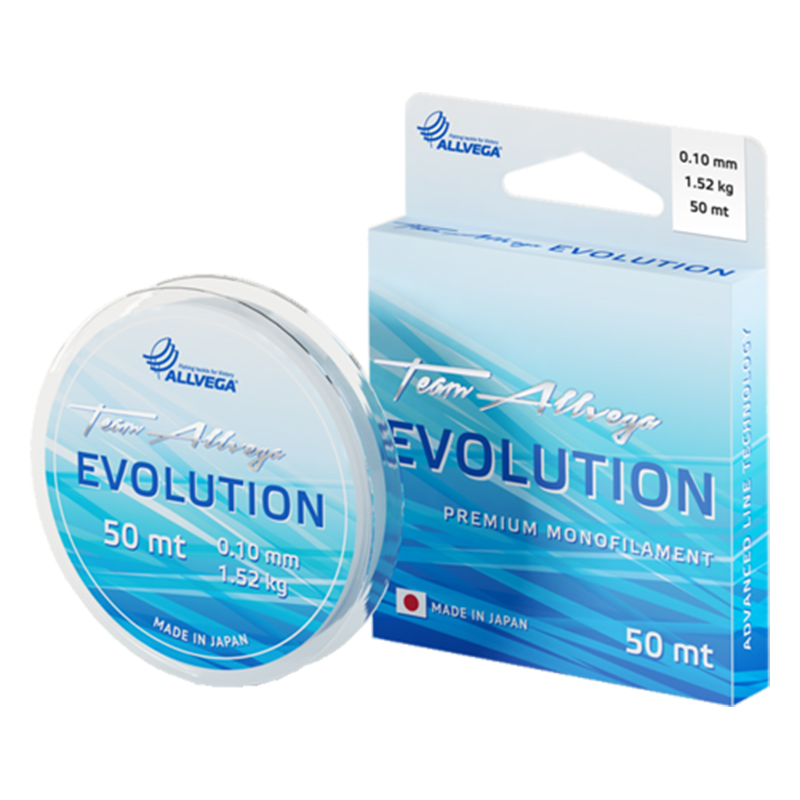 Леска монофильная ALLVEGA Evolution 50м/0,12мм/2,19кг/прозрачная Леска монофильная ALLVEGA Evolution 50м/0,12мм/2,19кг/прозрачная