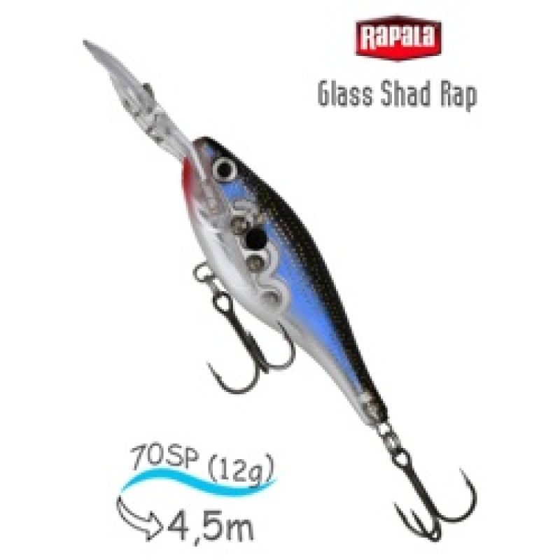 Воблер RAPALA Glass Shad Rap 7 /GBK/ суспендер/ 2,1-4,5м, 7см, 12гр Воблер RAPALA Glass Shad Rap 7 /GBK/ суспендер/ 2,1-4,5м, 7см, 12гр