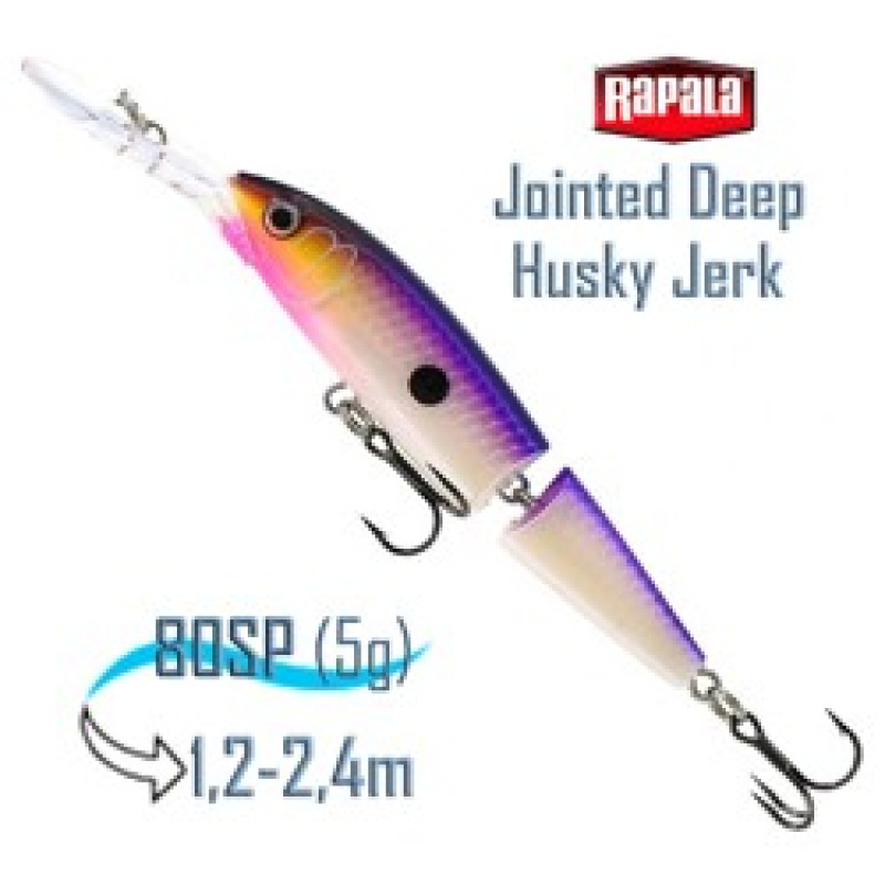Воблер RAPALA Jointed Deep Husky Jerk 08 /PDS /суспендер/ 1,2-2,4м, 8см, 5гр Воблер RAPALA Jointed Deep Husky Jerk 08 /PDS /суспендер/ 1,2-2,4м, 8см, 5гр