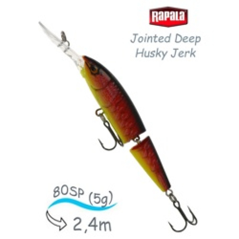 Воблер RAPALA Jointed Deep Husky Jerk 08 /RFCW /суспендер/ 1,2-2,4м, 8см, 5гр Воблер RAPALA Jointed Deep Husky Jerk 08 /RFCW /суспендер/ 1,2-2,4м, 8см, 5гр