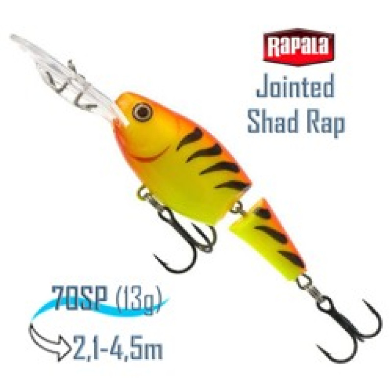 Воблер RAPALA Jointed Shad Rap 07 /HT /суспендер/ 2,1-4,5м, 7см, 13гр Воблер RAPALA Jointed Shad Rap 07 /HT /суспендер/ 2,1-4,5м, 7см, 13гр