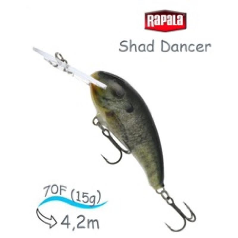 Воблер RAPALA Shad Dancer 07 /BGL /плавающий/ 2,7-4,2м, 7см, 15гр Воблер RAPALA Shad Dancer 07 /BGL /плавающий/ 2,7-4,2м, 7см, 15гр
