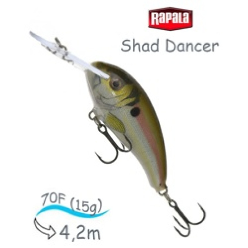 Воблер RAPALA Shad Dancer 07 /RSL /плавающий/ 2,7-4,2м, 7см, 15гр Воблер RAPALA Shad Dancer 07 /RSL /плавающий/ 2,7-4,2м, 7см, 15гр