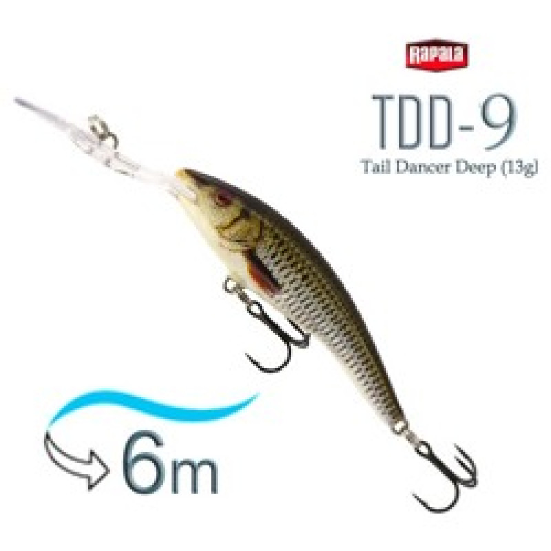 Воблер RAPALA Deep Tail Dancer 09 /ROL /плавающий/ до 6м, 9см, 13гр Воблер RAPALA Deep Tail Dancer 09 /ROL /плавающий/ до 6м, 9см, 13гр