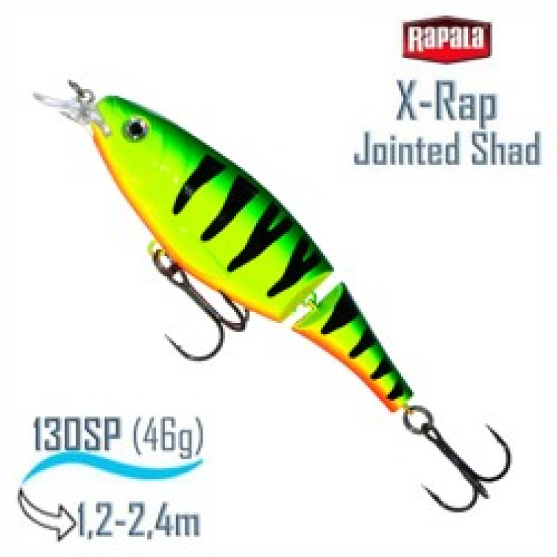 Воблер RAPALA X-Rap Jointed Shad 13 /FP /суспендер/ 1,2-2,4м, 13см, 46гр Воблер RAPALA X-Rap Jointed Shad 13 /FP /суспендер/ 1,2-2,4м, 13см, 46гр