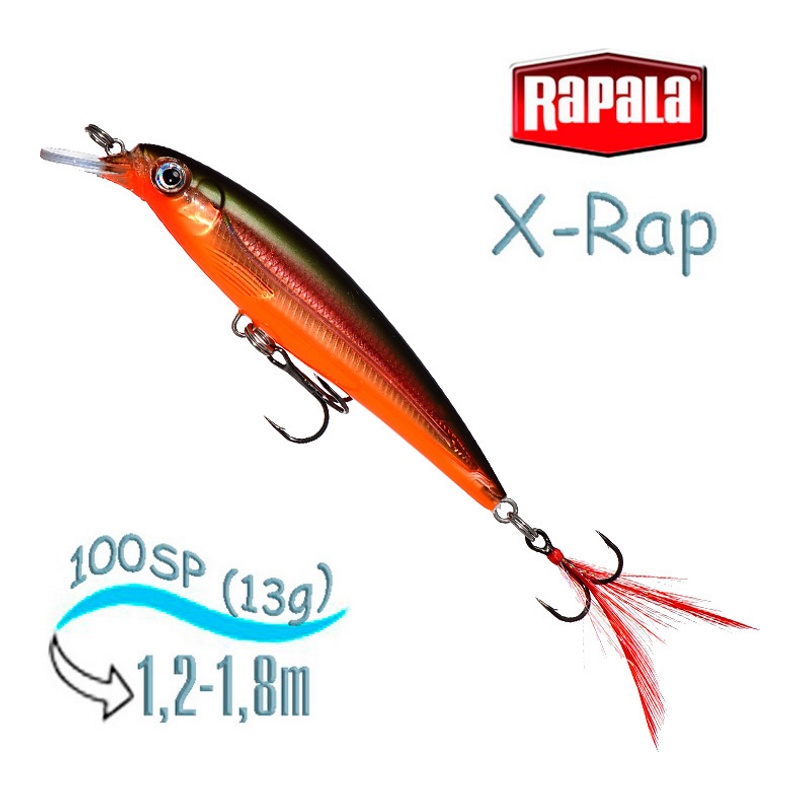Воблер RAPALA X-Rap 10 /RUCW /суспендер/ 1,2-1,8м, 10см, 13гр Воблер RAPALA X-Rap 10 /RUCW /суспендер/ 1,2-1,8м, 10см, 13гр
