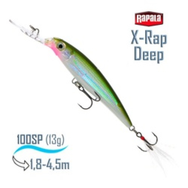 Воблер RAPALA X-Rap Deep 10 /OG /суспендер/ 1,8-4,5м, 10см, 13гр Воблер RAPALA X-Rap Deep 10 /OG /суспендер/ 1,8-4,5м, 10см, 13гр