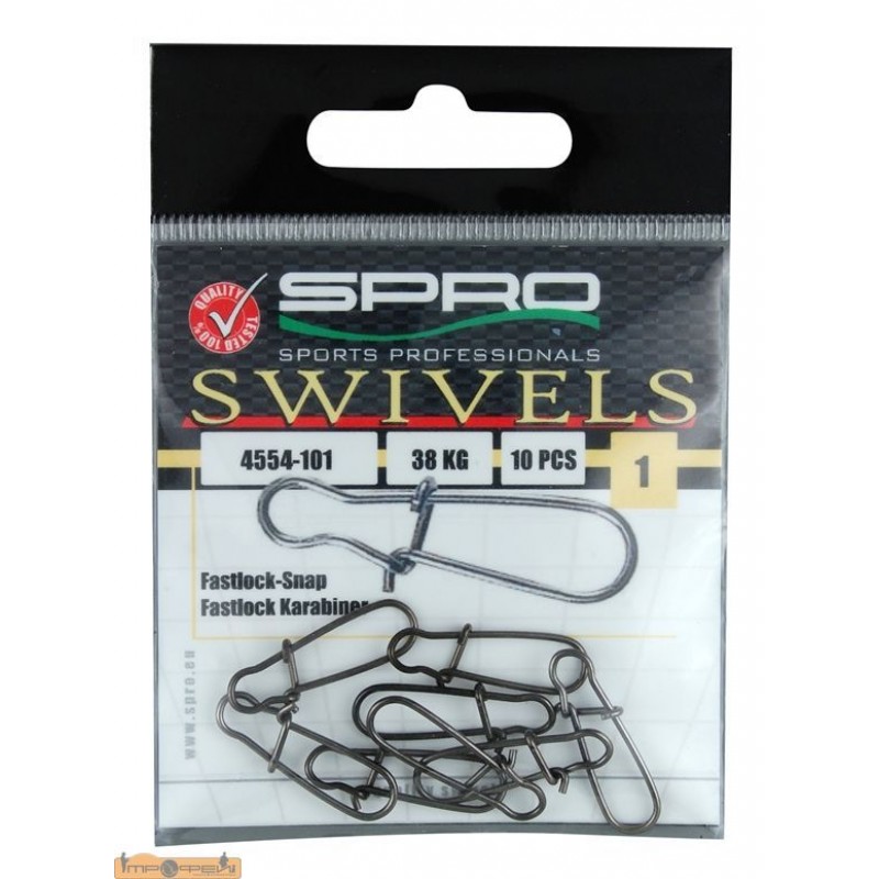 Карабины SPRO FASTLOCK-SNAP №02/30кг/10шт