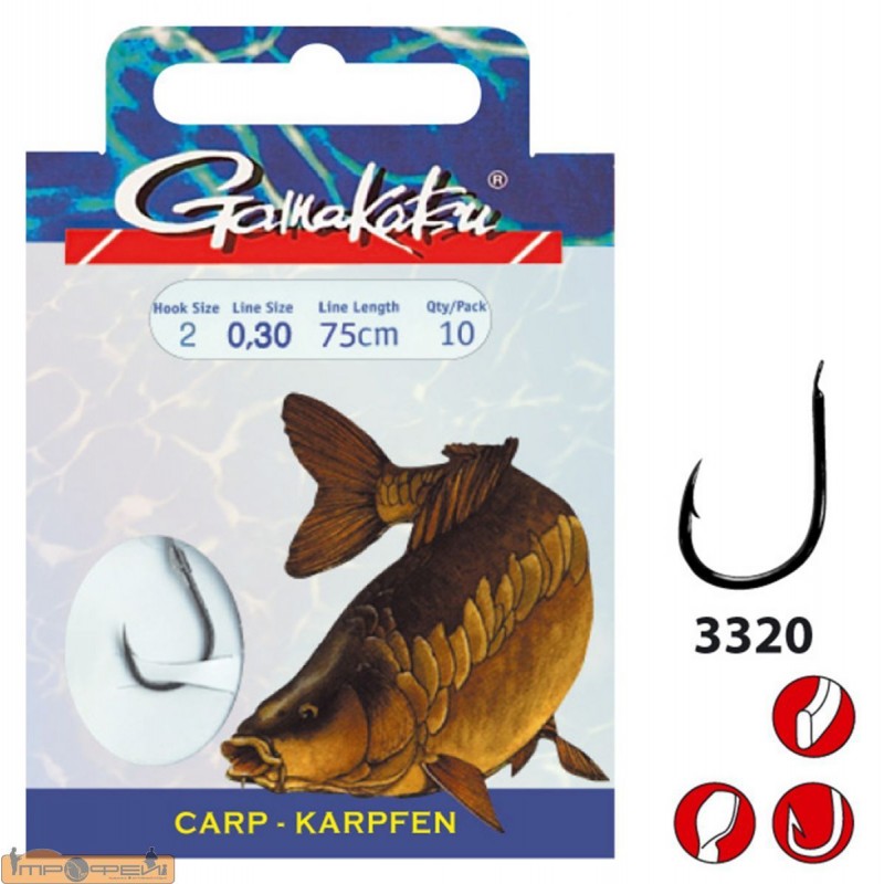 Поводки с крючками Gamakatsu BKD-3320F №08 Поводки с крючками Gamakatsu BKD-3320F №08