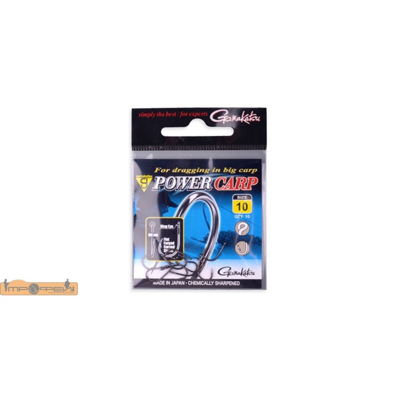 Крючки GAMAKATSU POWER CARP RING EYE №016/NS Black/10шт