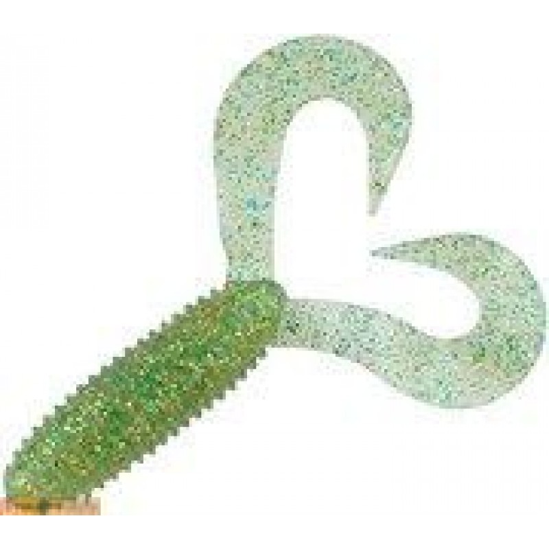 Приманка силиконовая SPRO Twin Tail Ring Grub 8,5cm/6шт/Smoke Green Glow Приманка силиконовая SPRO Twin Tail Ring Grub 8,5cm/6шт/Smoke Green Glow